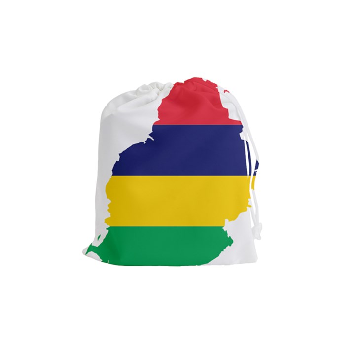 Mauritius Flag Map Geography Drawstring Pouch (Medium)