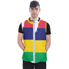 Mauritius Flag Map Geography Men s Puffer Vest by Sapixe