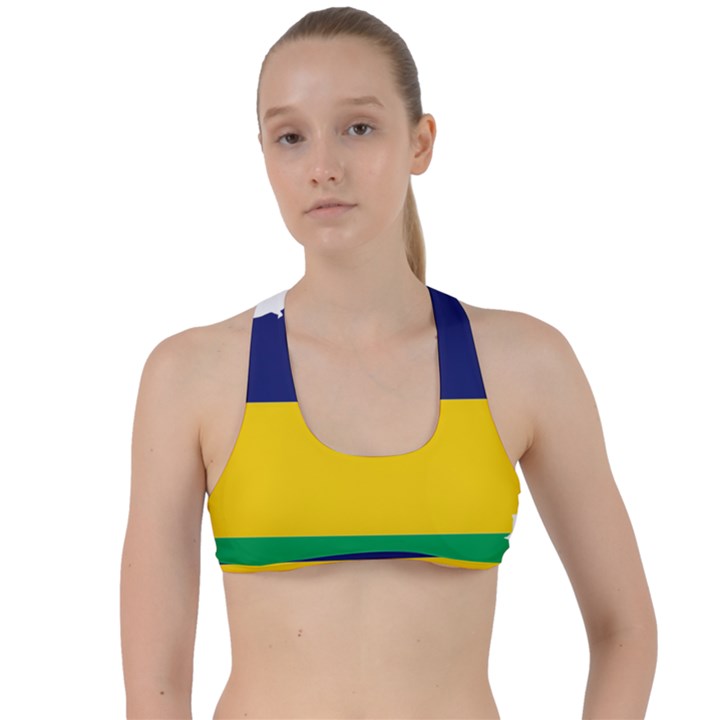 Mauritius Flag Map Geography Criss Cross Racerback Sports Bra