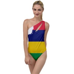 Mauritius Flag Map Geography To One Side Swimsuit by Sapixe