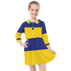 Mauritius Flag Map Geography Kids  Quarter Sleeve Shirt Dress by Sapixe