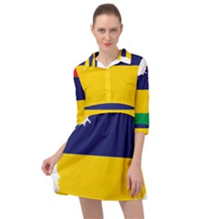 Mauritius Flag Map Geography Mini Skater Shirt Dress