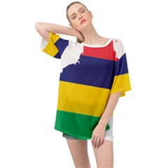 Mauritius Flag Map Geography Oversized Chiffon Top