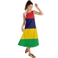 Mauritius Flag Map Geography Summer Maxi Dress