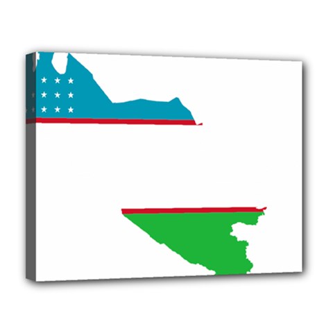 Borders Country Flag Geography Map Canvas 14  X 11  (stretched) by Sapixe