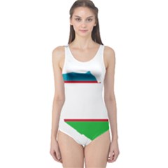 Borders Country Flag Geography Map One Piece Swimsuit by Sapixe