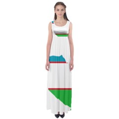 Borders Country Flag Geography Map Empire Waist Maxi Dress by Sapixe