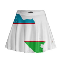 Borders Country Flag Geography Map Mini Flare Skirt by Sapixe