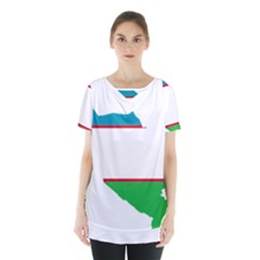 Borders Country Flag Geography Map Skirt Hem Sports Top by Sapixe