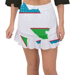 Borders Country Flag Geography Map Fishtail Mini Chiffon Skirt by Sapixe