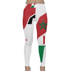 Western Sahara Flag Map Geography Classic Yoga Leggings by Sapixe