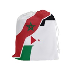 Western Sahara Flag Map Geography Drawstring Pouch (xl) by Sapixe