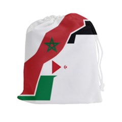 Western Sahara Flag Map Geography Drawstring Pouch (xxl) by Sapixe