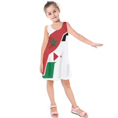 Western Sahara Flag Map Geography Kids  Sleeveless Dress by Sapixe