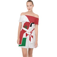 Western Sahara Flag Map Geography Off Shoulder Chiffon Dress by Sapixe