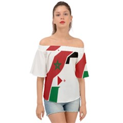 Western Sahara Flag Map Geography Off Shoulder Short Sleeve Top