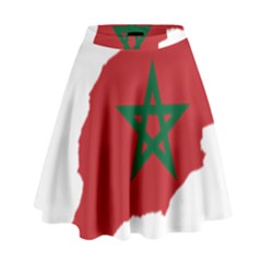 Morocco Flag Map Geography Outline High Waist Skirt by Sapixe