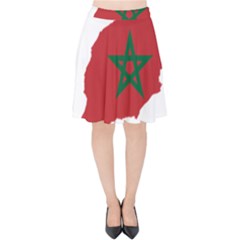 Morocco Flag Map Geography Outline Velvet High Waist Skirt by Sapixe