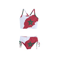 Morocco Flag Map Geography Outline Girls  Tankini Swimsuit by Sapixe