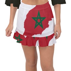 Morocco Flag Map Geography Outline Fishtail Mini Chiffon Skirt by Sapixe