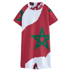 Morocco Flag Map Geography Outline Kids  Boyleg Half Suit Swimwear by Sapixe