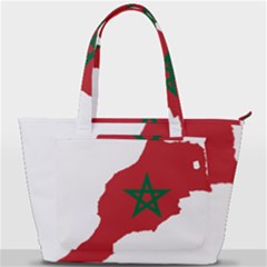 Morocco Flag Map Geography Outline Back Pocket Shoulder Bag 