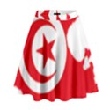 Tunisia Flag Map Geography Outline High Waist Skirt View1