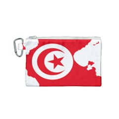 Tunisia Flag Map Geography Outline Canvas Cosmetic Bag (small) by Sapixe