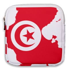 Tunisia Flag Map Geography Outline Mini Square Pouch by Sapixe