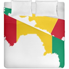 Guinea Flag Map Geography Outline Duvet Cover Double Side (king Size) by Sapixe