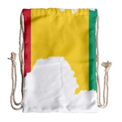 Guinea Flag Map Geography Outline Drawstring Bag (large) by Sapixe