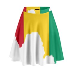 Guinea Flag Map Geography Outline High Waist Skirt by Sapixe