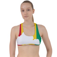 Guinea Flag Map Geography Outline Criss Cross Racerback Sports Bra by Sapixe