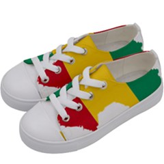 Guinea Flag Map Geography Outline Kids  Low Top Canvas Sneakers by Sapixe