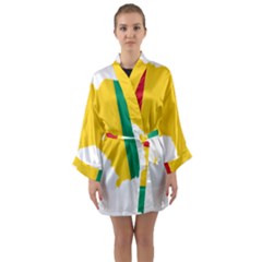 Guinea Flag Map Geography Outline Long Sleeve Kimono Robe by Sapixe