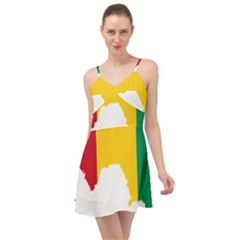 Guinea Flag Map Geography Outline Summer Time Chiffon Dress by Sapixe