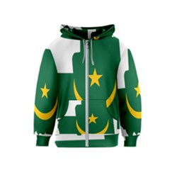 Mauritania Flag Map Geography Kids  Zipper Hoodie by Sapixe