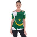 Mauritania Flag Map Geography Shoulder Cut Out Short Sleeve Top View1