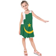 Mauritania Flag Map Geography Kids  Sleeveless Dress by Sapixe