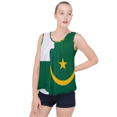 Mauritania Flag Map Geography Bubble Hem Chiffon Tank Top by Sapixe