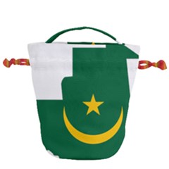 Mauritania Flag Map Geography Drawstring Bucket Bag by Sapixe