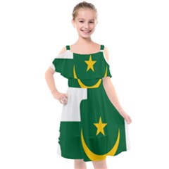 Mauritania Flag Map Geography Kids  Cut Out Shoulders Chiffon Dress