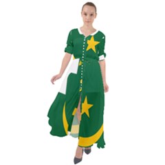 Mauritania Flag Map Geography Waist Tie Boho Maxi Dress