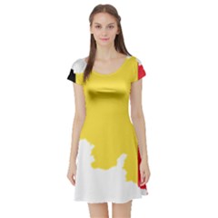 Belgium Country Europe Flag Short Sleeve Skater Dress by Sapixe