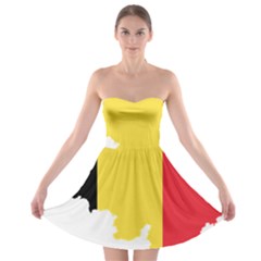 Belgium Country Europe Flag Strapless Bra Top Dress by Sapixe