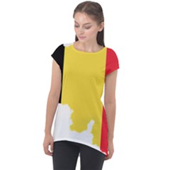 Belgium Country Europe Flag Cap Sleeve High Low Top by Sapixe