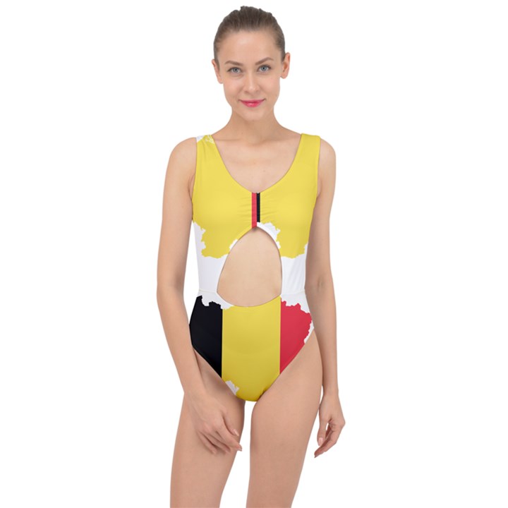 Belgium Country Europe Flag Center Cut Out Swimsuit