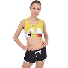 Belgium Country Europe Flag V-back Sports Bra by Sapixe