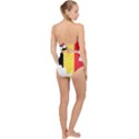 Belgium Country Europe Flag Scallop Top Cut Out Swimsuit View2