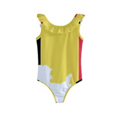 Belgium Country Europe Flag Kids  Frill Swimsuit by Sapixe